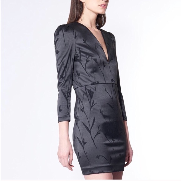 Veronica Beard Otto VNeck Puff Sleeve Dress Sz 2 - Picture 2 of 6